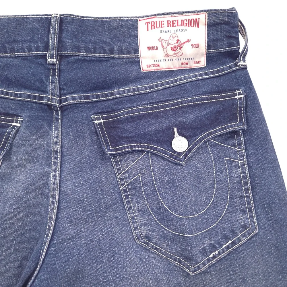 NWT True Religion Ricky Relaxed Straight Jeans Dark Humid Wash Mens 34x34 108374